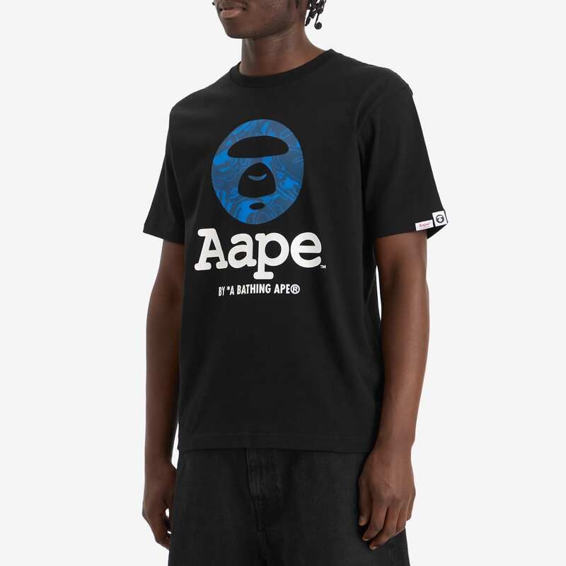ベイシング エイプ メンズ トップス Tシャツ AAPE by A Bathing Ape OG Moonface TShirt Black ブラック