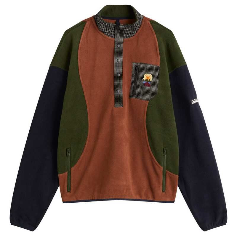 ブレインデッド メンズ アウター ジャケット ブルゾン フリース Brain Dead Equipment Pullover Fleece Jacket Navy ネイビー