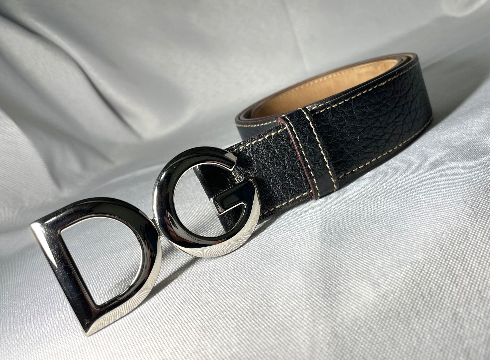 DOLCE&GABBANA ドルチェ&ガッバーナ DGバックル レザーベルト 85cm 34