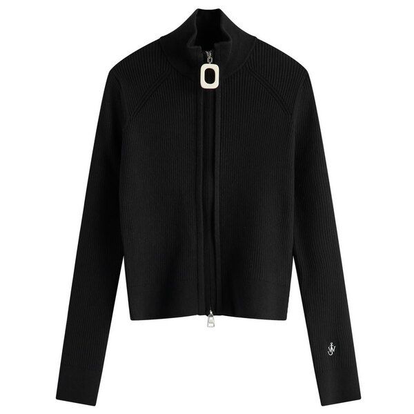 JWアンダーソン レディース アウター カーディガン JW Anderson Fitted Zip Up Cardigan Black ブラック