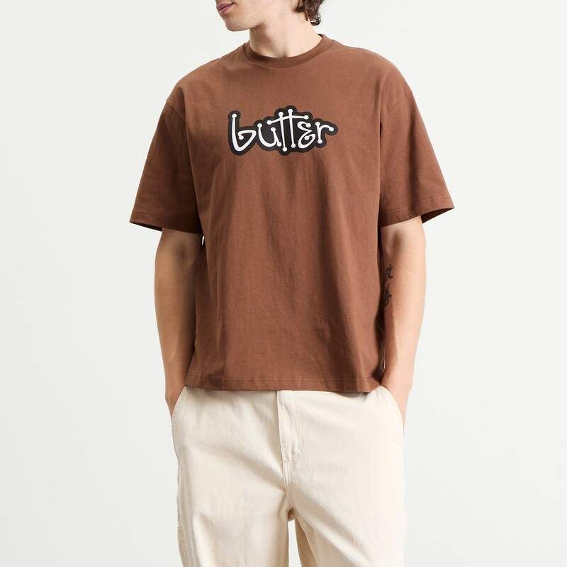 バターグッズ メンズ トップス Tシャツ Butter Goods Connection TShirt Brown ブラウン