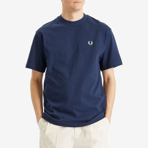 フレッドペリー メンズ トップス Tシャツ 刺繍 Fred Perry Embroidered Champion TShirtennis Blue ブルー