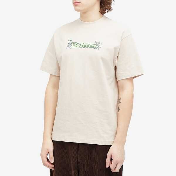 バターグッズ メンズ トップス Tシャツ ロゴ Butter Goods Quest Logo TShirt Sand サンド