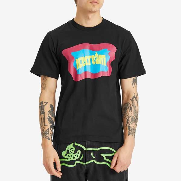 アイスクリーム メンズ トップス Tシャツ ロゴ ICECREAM Block Logo TShirt Black ブラック