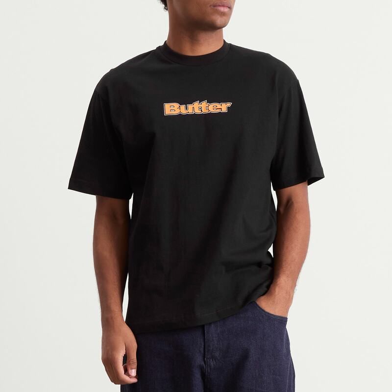 バターグッズ メンズ トップス Tシャツ ロゴ Butter Goods Outline Logo TShirt Black ブラック