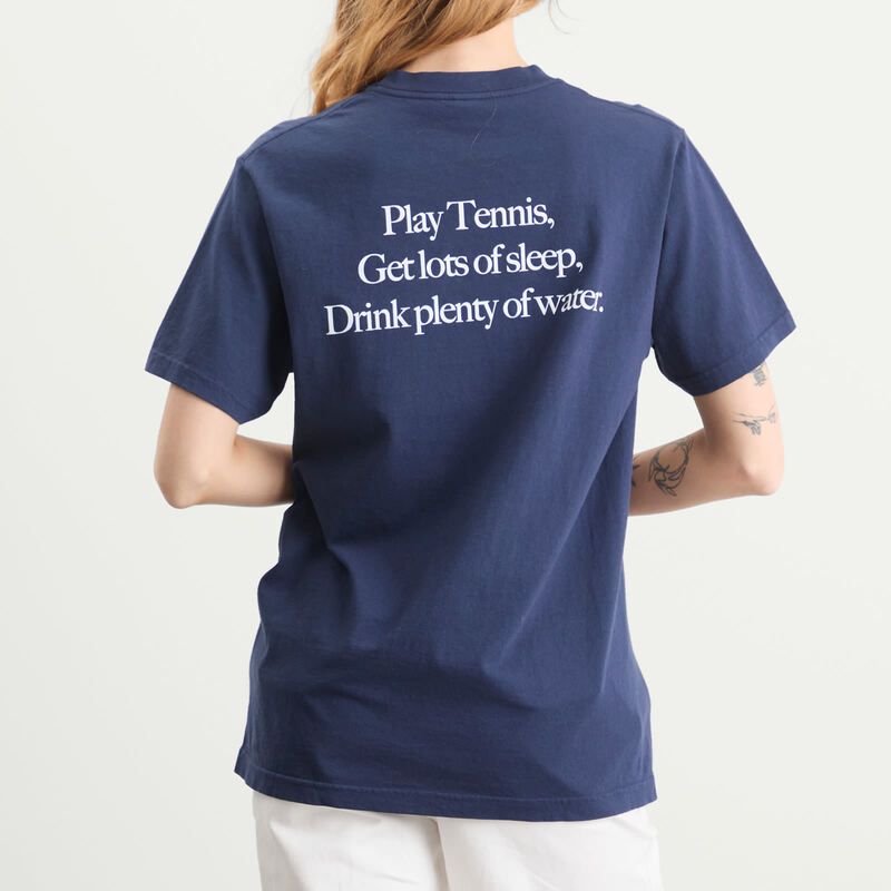  スポーティ アンド リッチ レディース トップス Tシャツ Sporty Rich Play Tennis TShirt Dark Navy ネイビー Tシャツ ウェア