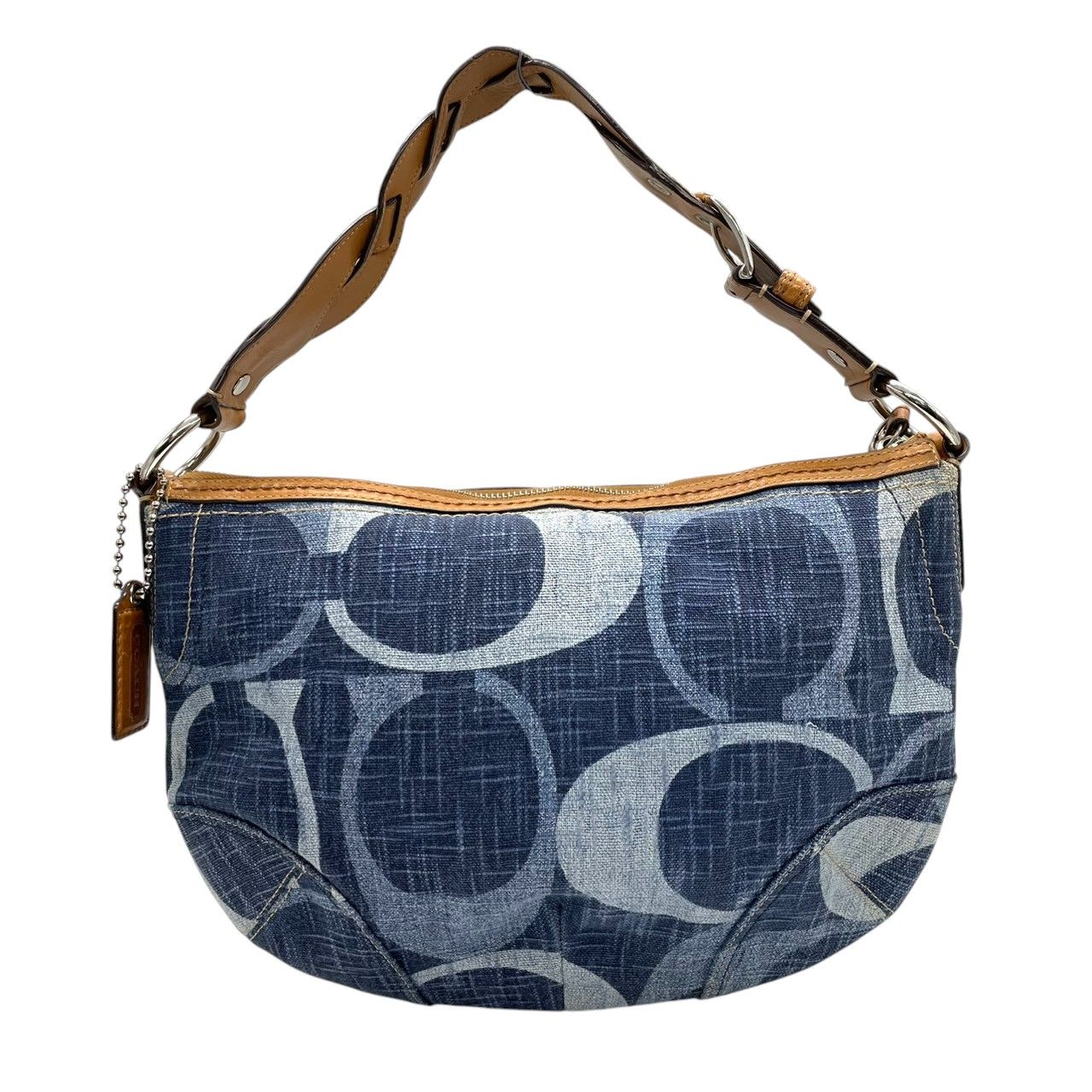 美品 コーチ COACH デニム シグネチャー ショルダーバッグ ワン 