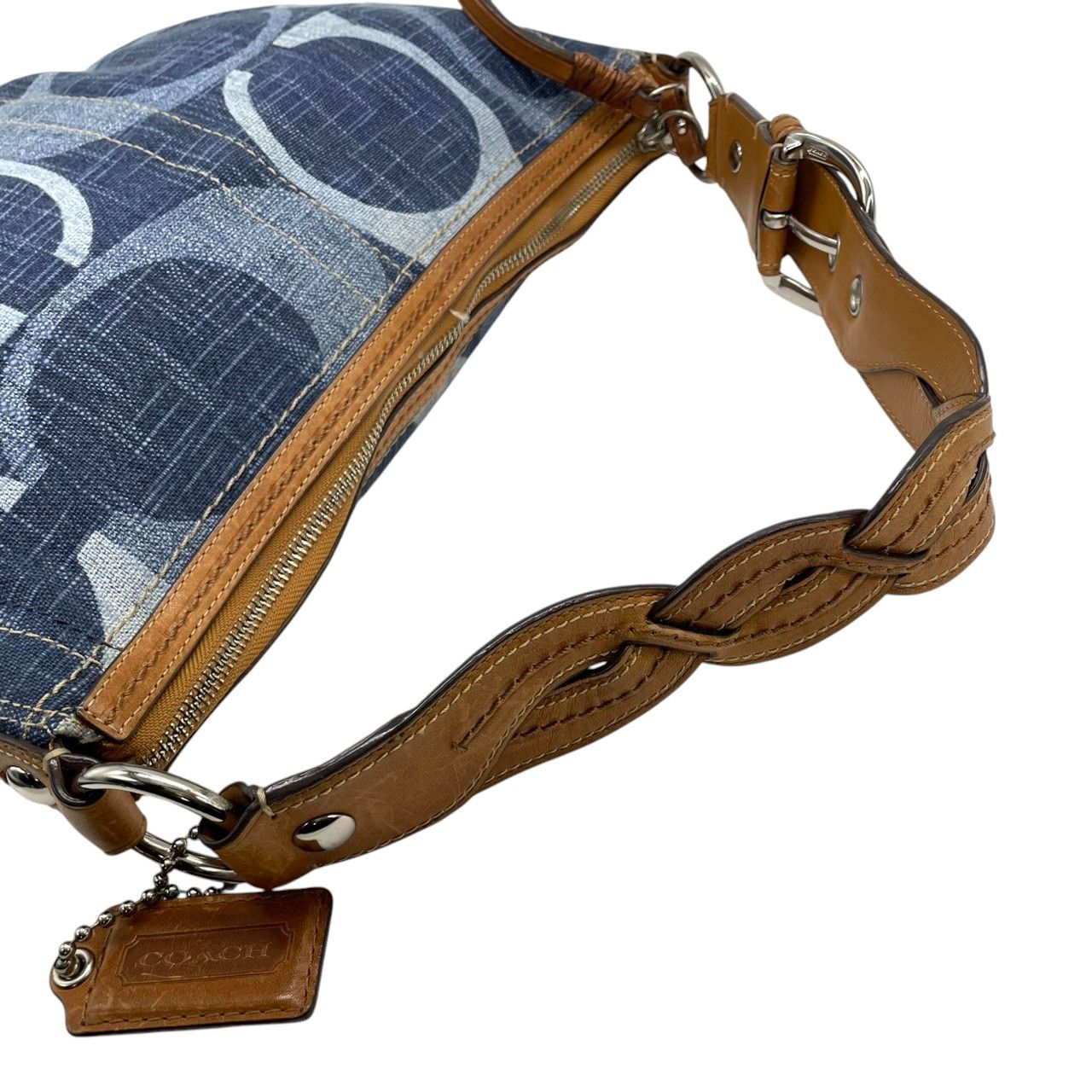美品 コーチ COACH デニム シグネチャー ショルダーバッグ ワン 