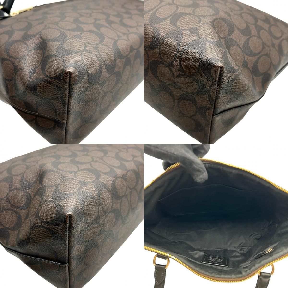 美品 コーチ COACH ギャラリー トートバッグ シグネチャー PVC レザー 