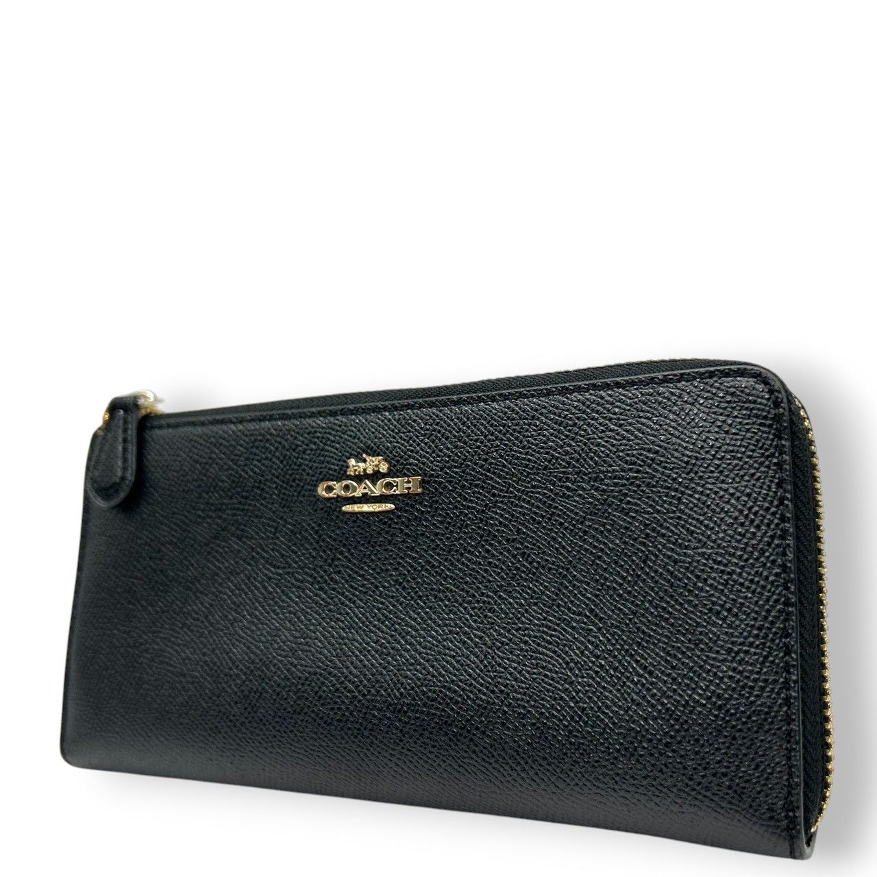 コーチ COACH 長財布 アコーディオンジップ ラウンドファスナー F 37985 レザー 本革 ブラック 黒 馬車ロゴ ゴールド金具 大容量 多機能 レディース メンズ ユニセックス ウォレット プレゼント M 4