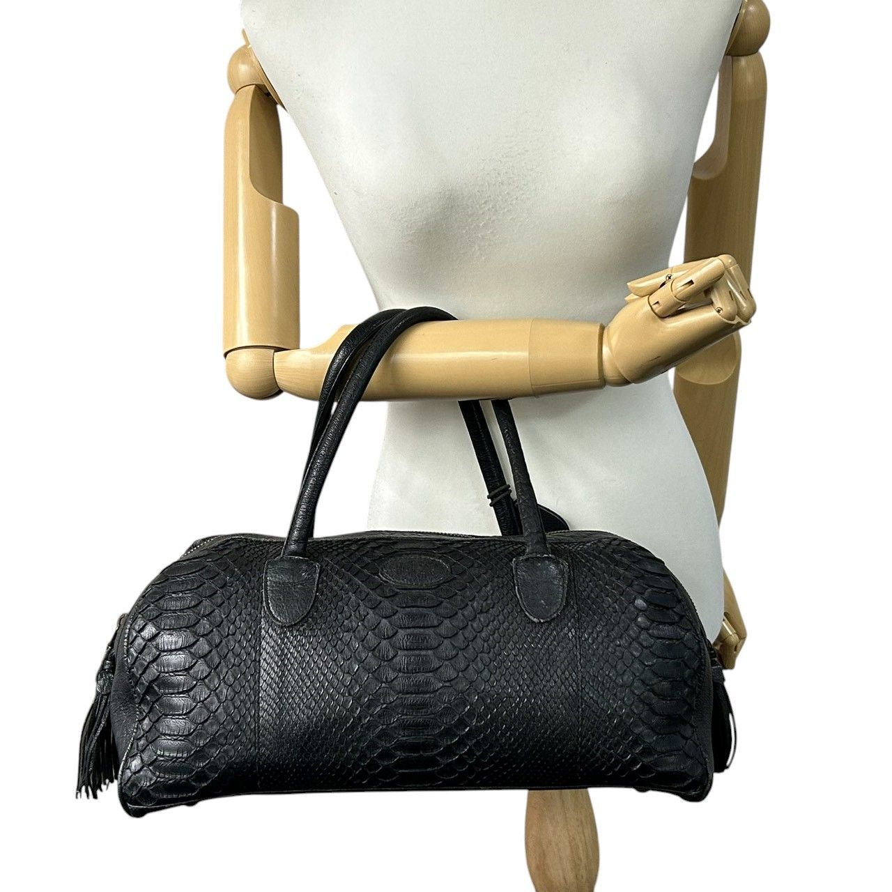 美品 イビザ IBIZA ハンドバッグ ミニボストン パイソン 蛇革 本革