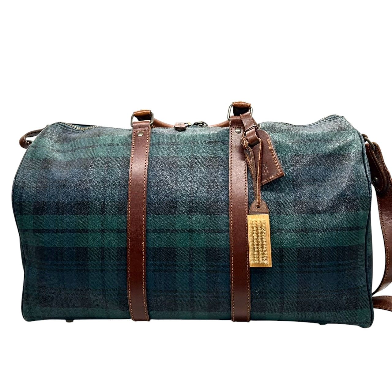 ポロラルフローレン 2WAY ボストンバッグ PVC レザー チェック柄