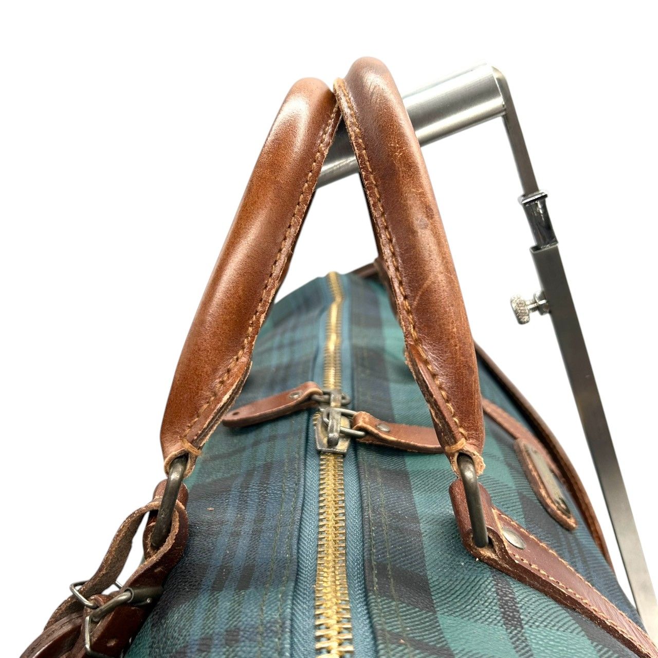 ポロラルフローレン 2WAY ボストンバッグ PVC レザー チェック柄