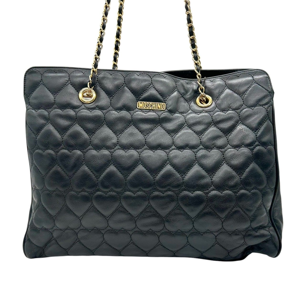 モスキーノ MOSCHINO ハート キルティング チェーンショルダー トート
