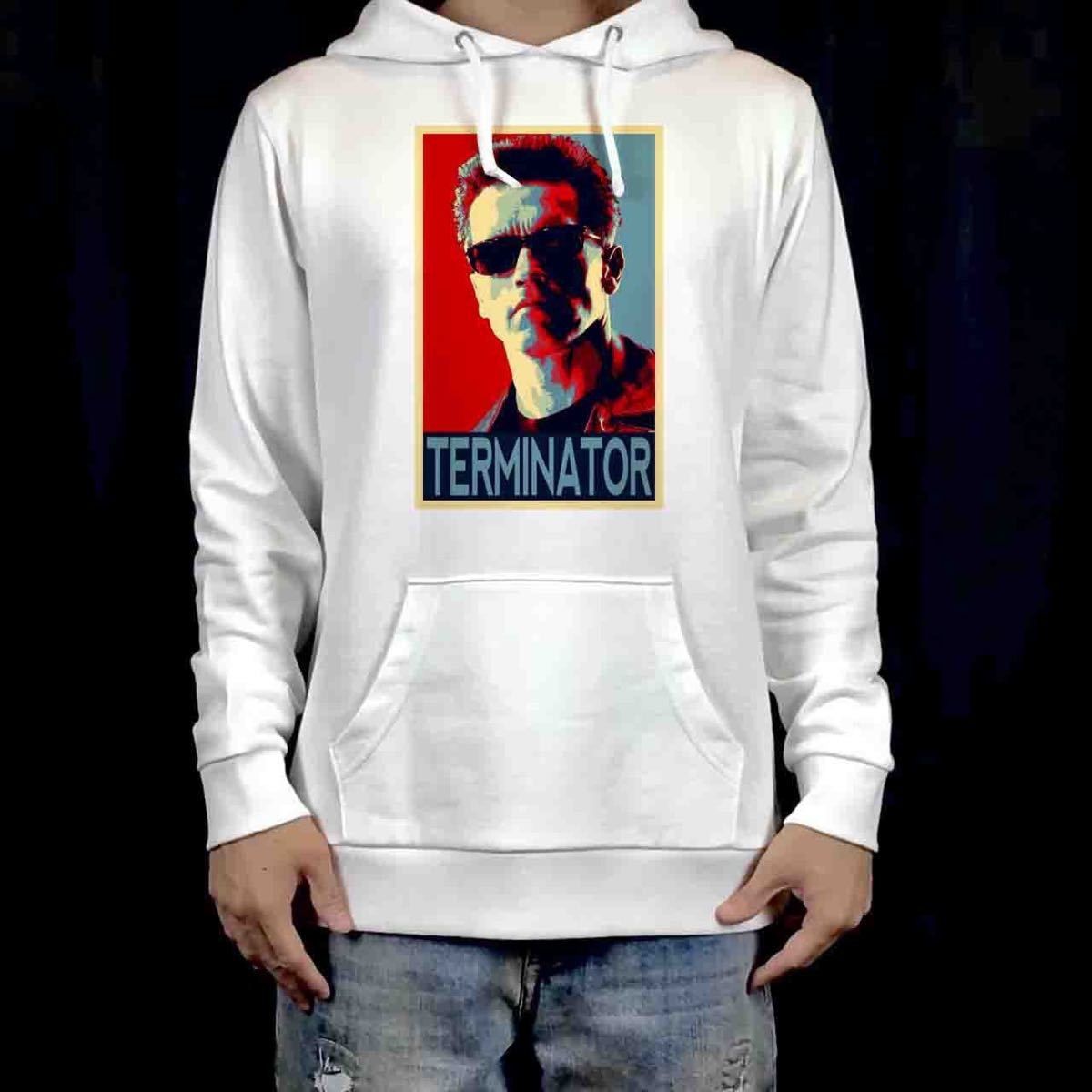 オリジナル パーカー ターミネーター サイボーグ シュワルツェネッガー ポップアート S M L XL タイト ジャスト 大きい ビッグ オーバーサイズ メンズ レディース ユニセックス ピンククリーム