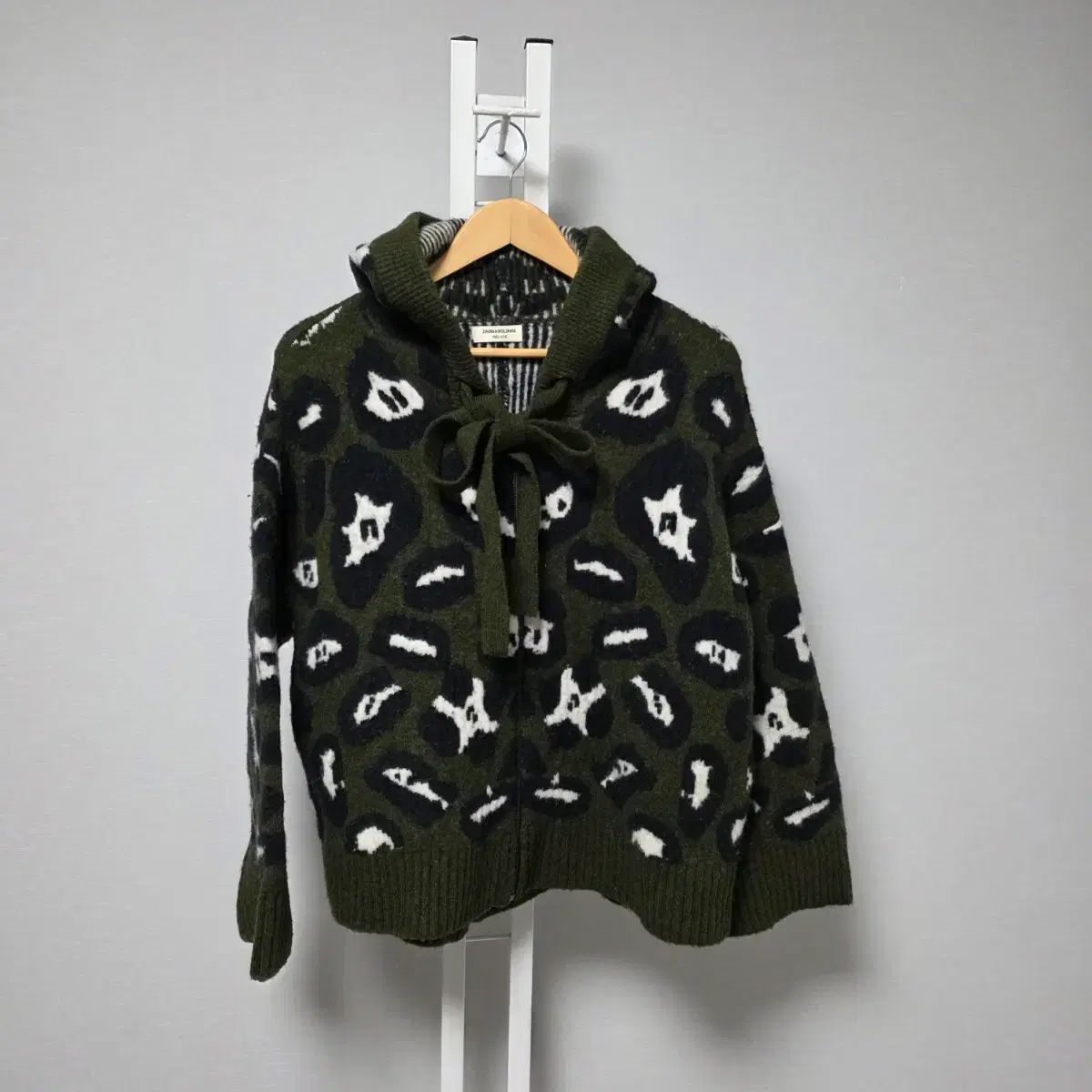 Zadig Voltaire カーキ ヒョウ柄 レオパード フーデッドニット