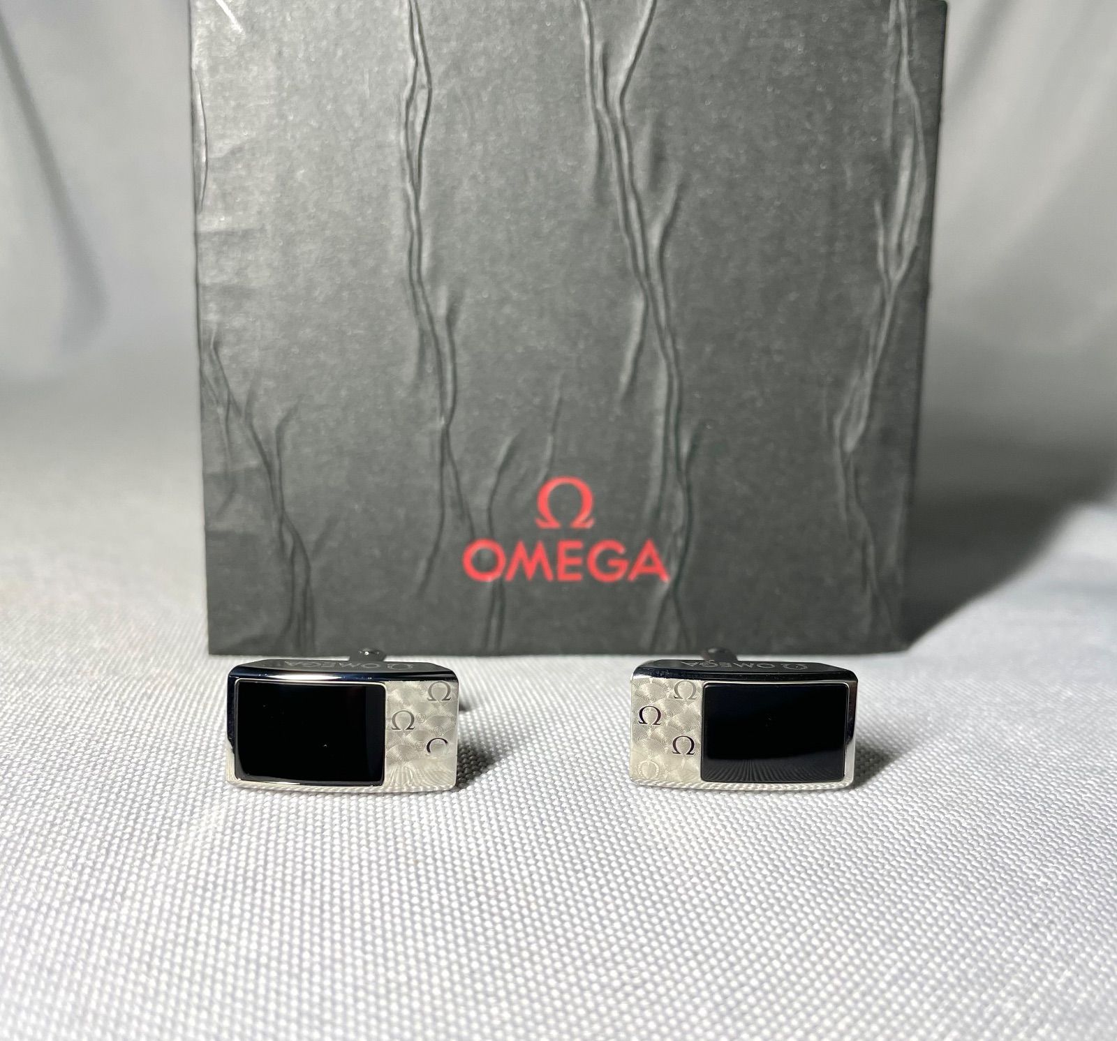 美品 OMEGA オメガ ロゴデザイン&ブラックオニキス装飾