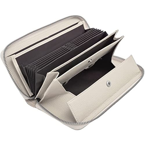 HIGH FIVE 財布 レディース 大容量 じゃばら 長財布 本革 ギャルソン レシートと小銭を自動で仕分け 多機能 ウォレット コインスルー アイボリー b 59 e 5 d