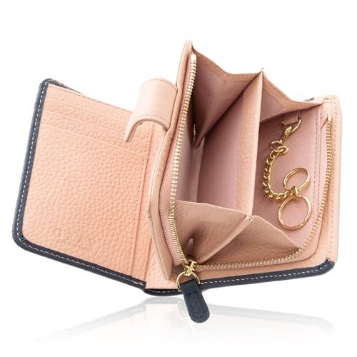 GRAV 手になじむ柔らかな手触り 雑誌掲載品 ミニ財布 レディース 本革 財布 2つ折り ミニマルなのに大容量 スキミング防止 L字ファスナー 小銭入れ 軽量 コンパクト キーリング付 札入れ ギフト 2つ折り財布 1 ad 5 fe 45