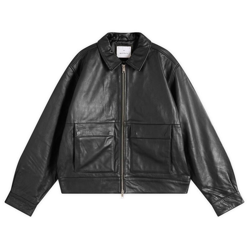 エドウィン メンズ アウター ジャケット ブルゾン レザー Edwin Leather Dogma Jacket Black ブラック