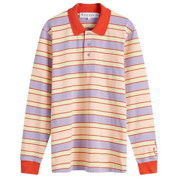 JWアンダーソン レディース トップス ポロシャツ コントラスト JW Anderson Striped Contrastrim Ls Polo Topink Multi ピンク