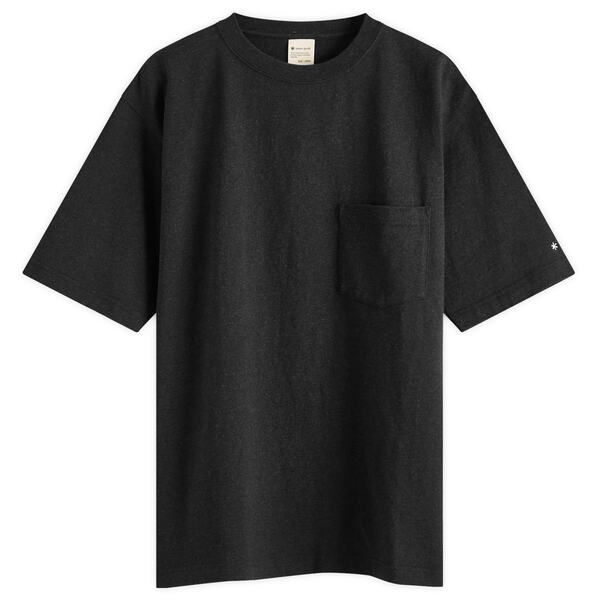 スノーピーク メンズ トップス Tシャツ コットン Snow Peak Recycled Cotton Heavy TShirt Black ブラック