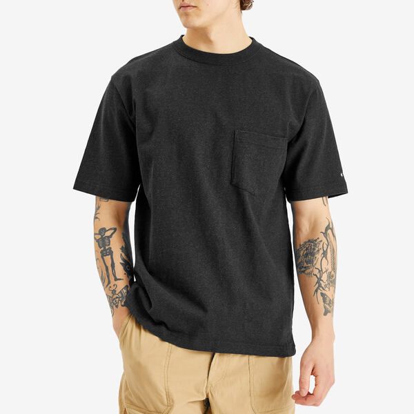 スノーピーク メンズ トップス Tシャツ コットン Snow Peak Recycled Cotton Heavy TShirt Black ブラック