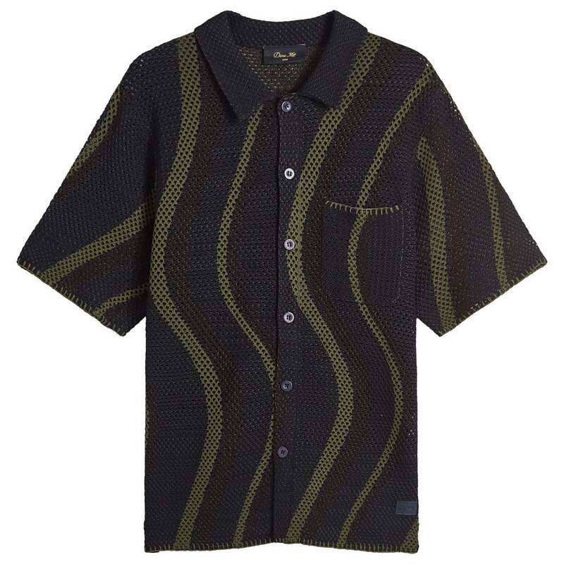 ダイム メンズ トップス シャツ ニット Dime Soleil Knit Short Sleeve Shirt Navy ネイビー