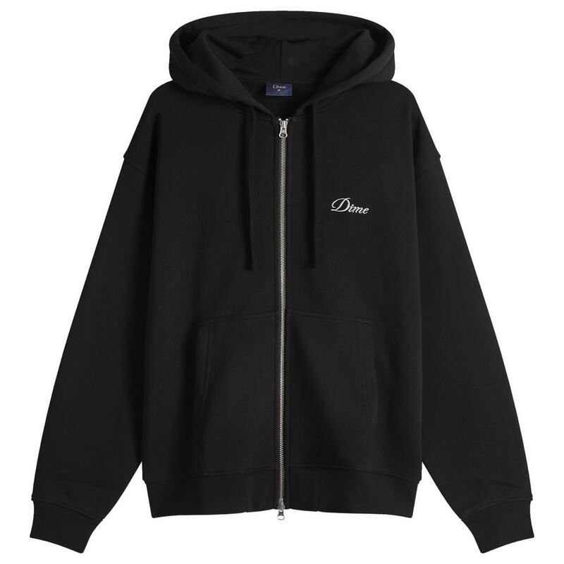 ダイム メンズ アウター パーカー スウェット ロゴ Dime Cursive Smallogo Zip Hoodie Black ブラック