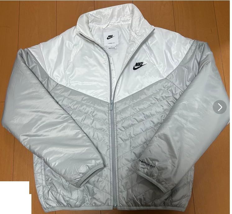  ナイキ Therma FIT ウィンドランナー ミッドウェイト パファー 中綿入りランニングジャケット 2 XLサイズ 176 185 cm FB 8196 ライトスモークグレー ホワイト ソックス レッグウェア