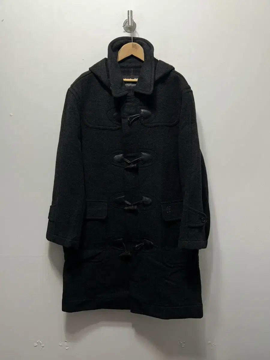 L ダックス メンズ グローバーオール トグルボタンコート ダークグレー