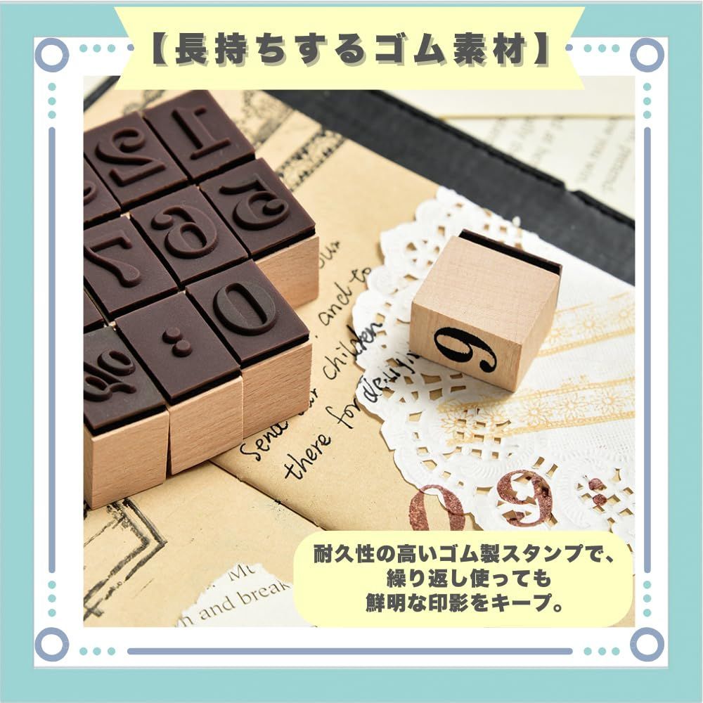 大きい かわいい 曜日 英語 アルファベット おしゃれ 手帳 12ヶ月 日付 セット 数字 (曜日(略)) 木製スタンプ