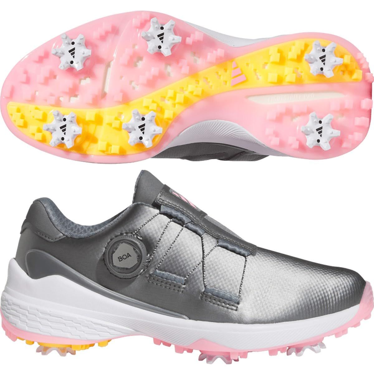 アディダスゴルフ ゴルフシューズ ウィメンズ ゼッドジー23 ボア ダークシルバーメタリック ソーラーゴールド ビームピンク 23 5 cm