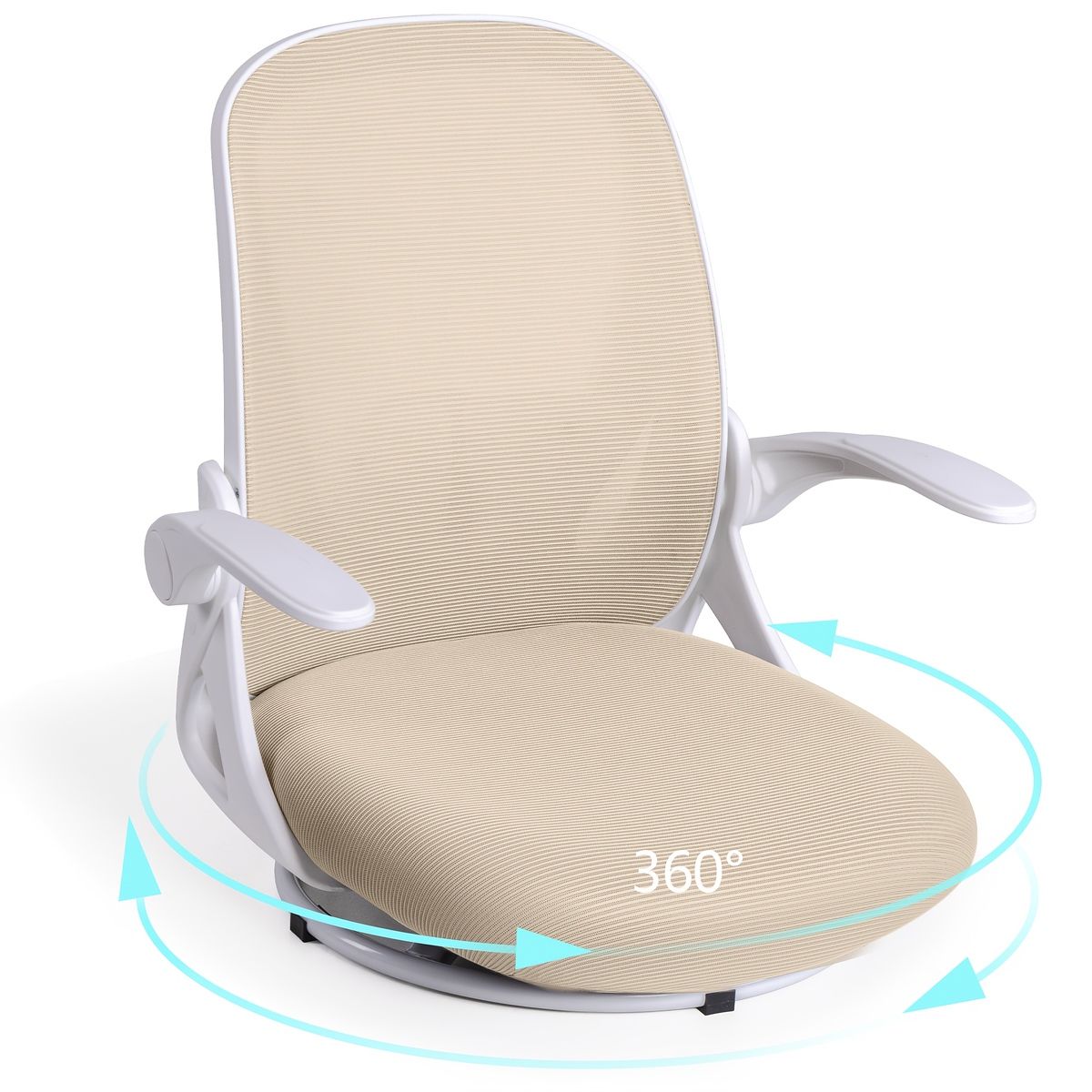 360度回転＆疲労軽減 人間工学 オフィスチェア メッシュ 通気性 アームレスト 高さ調整 腰痛対策 デスクチェア 在宅勤務 リモートワーク ベージュ ブラック グレー