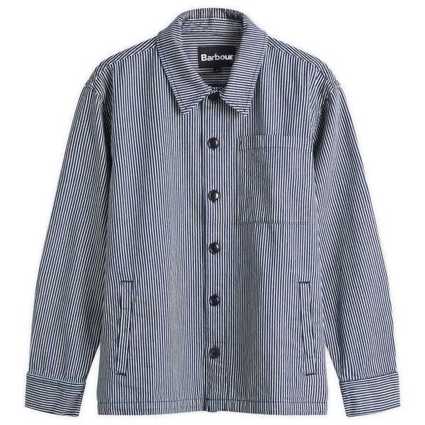 バブアー メンズ トップス シャツ Barbour Ticking Stripe Overshirt Indigo インディゴ
