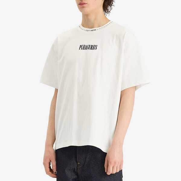 プレジャーズ メンズ トップス Tシャツ Pleasures Cut Here HeavyweightShirt White ホワイト
