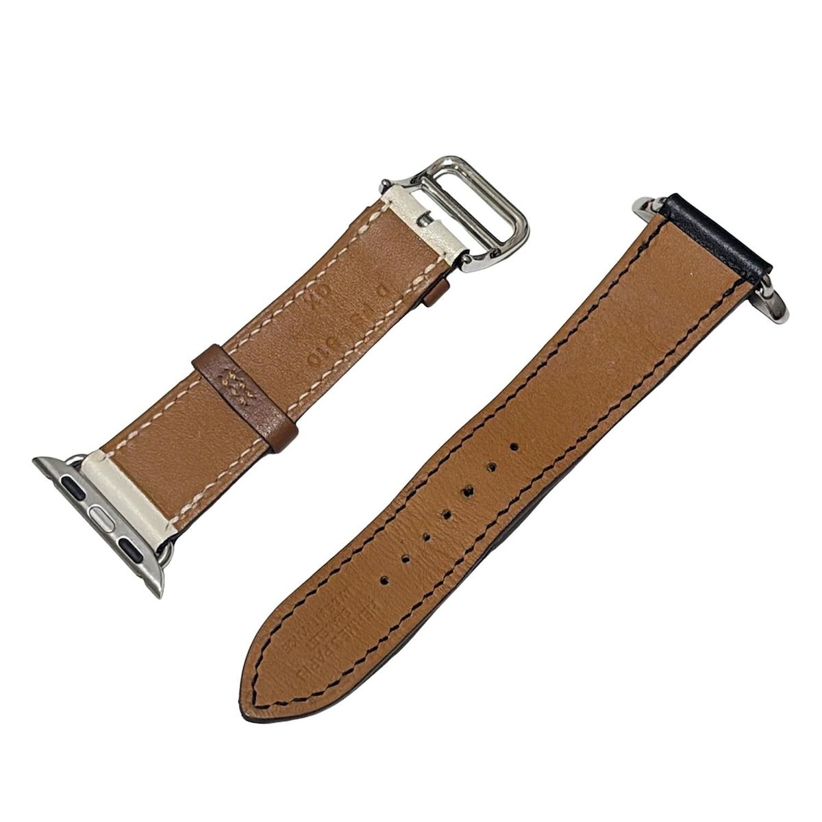 HERMES(エルメス) 小物美品 - 黒×白×ブラウン 腕時計替えベルト