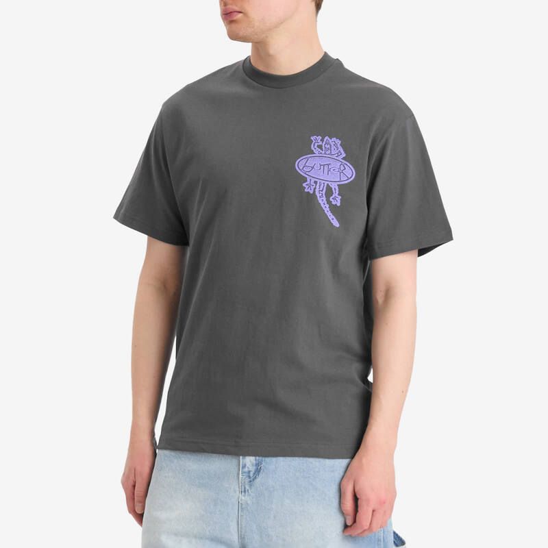 バターグッズ メンズ トップス Tシャツ Butter Goods WipeoutShirt Washed Black ブラック