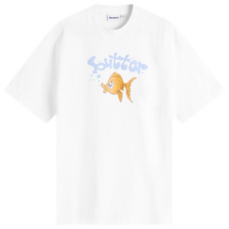 バターグッズ メンズ トップス Tシャツ Butter Goods G fish TShirt White ホワイト