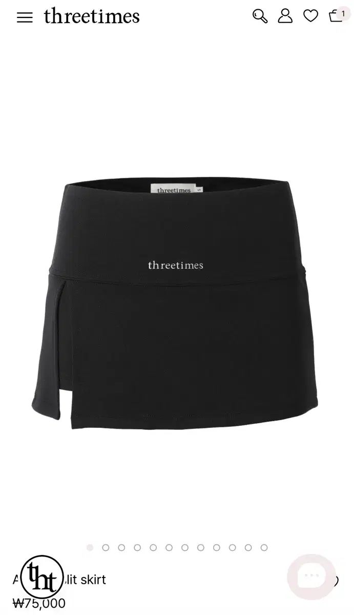 スリータイムズ スリット スカート ブラック M athletic slit skirt