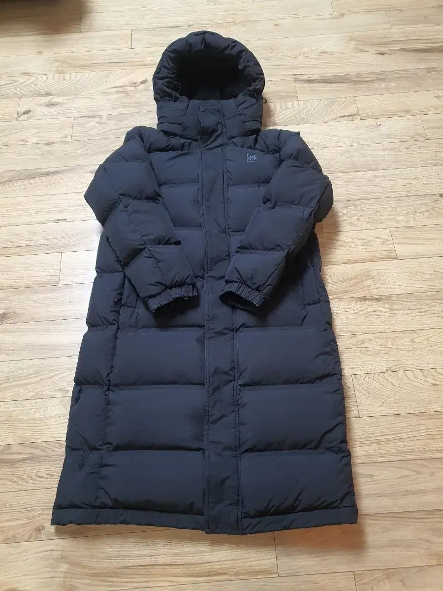 KOLON SPORT コーロンスポーツ グース ダウンジャケット ロング丈 ブラック ドライ完了