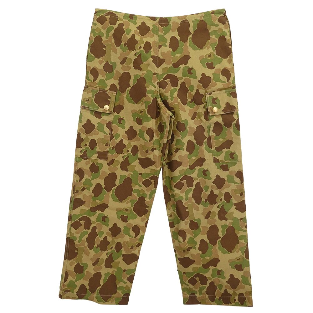 CELINE セリーヌ 22 AW 金ボタン ボタンフライ カモフラ 迷彩 カーゴ パンツ カーキ系 40 ♥