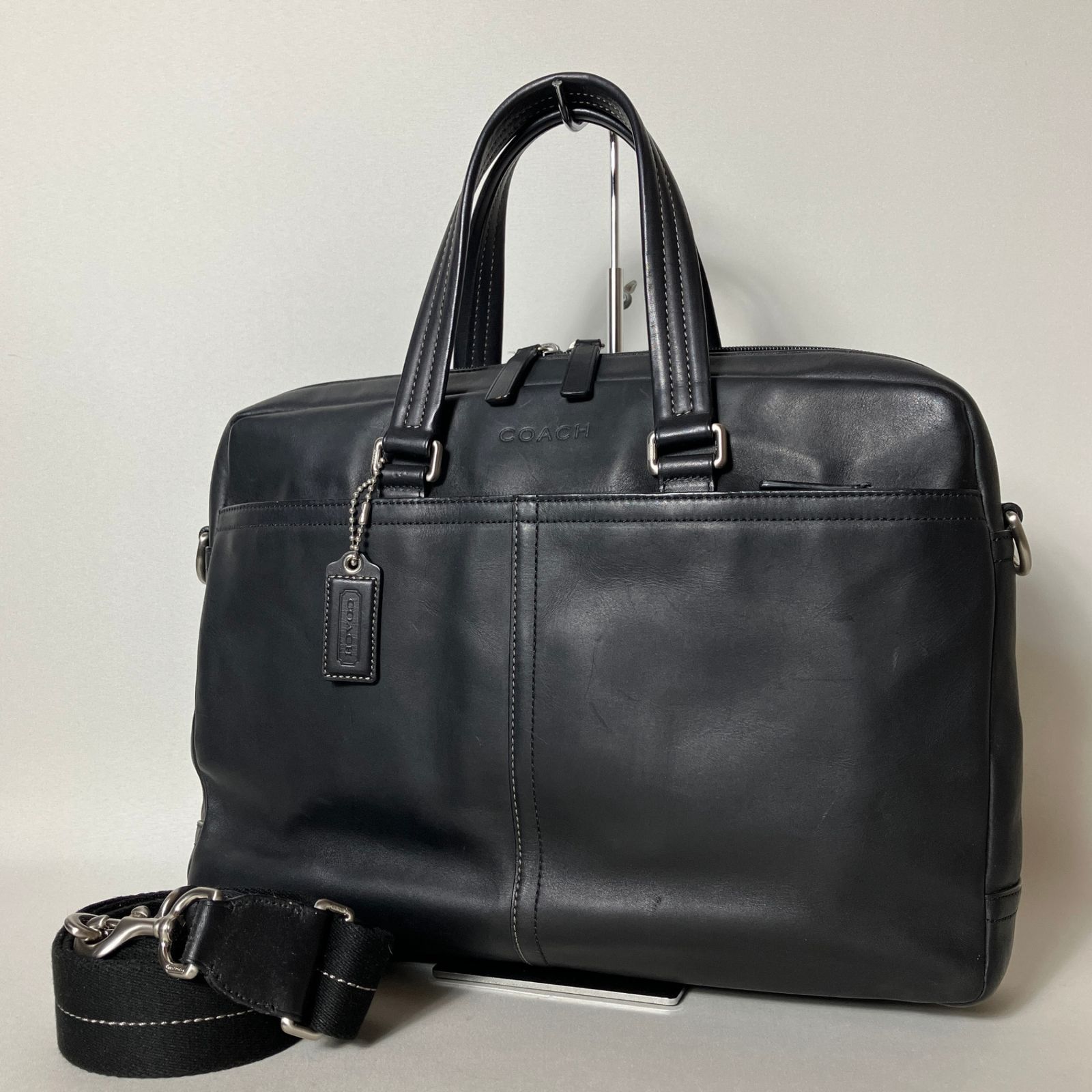 2512-118｜美品｜コーチ 2WAYビジネスバッグ レザー ブラック - メルカリ