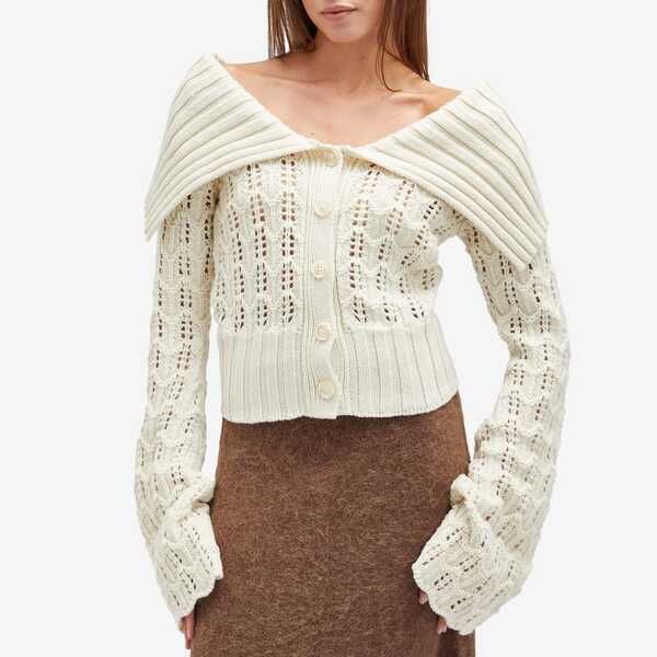 ホルツワイラー レディース アウター カーディガン ニット Holzweiler Knitted Cardigan Ecru エクリュ