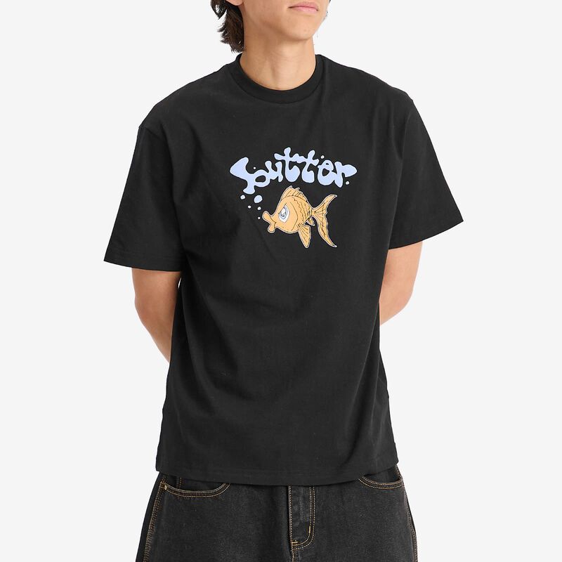 バターグッズ メンズ トップス Tシャツ Butter Goods G fish TShirt Black ブラック