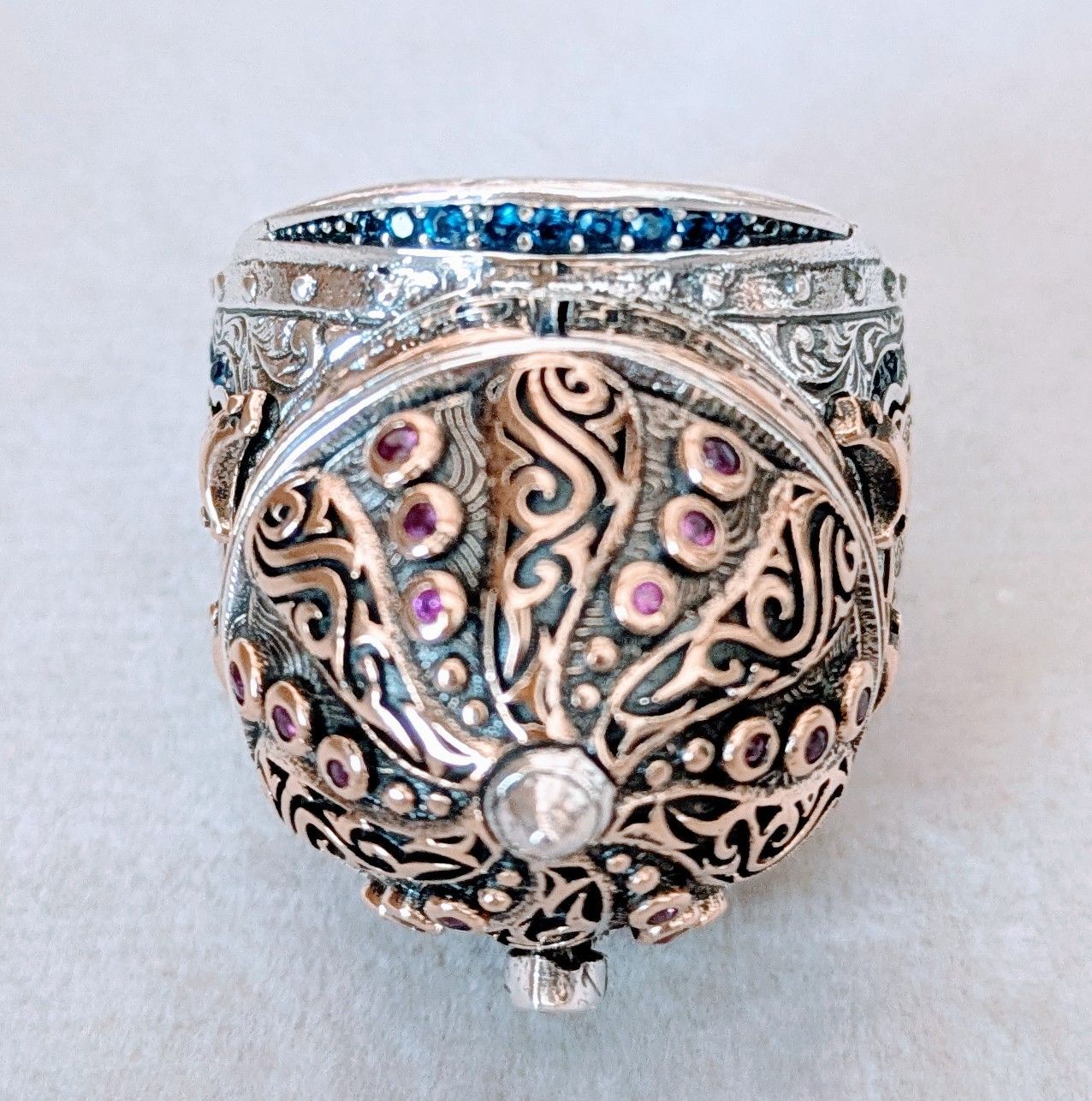 メンズ ハンドメイド リング 兜 925 silver