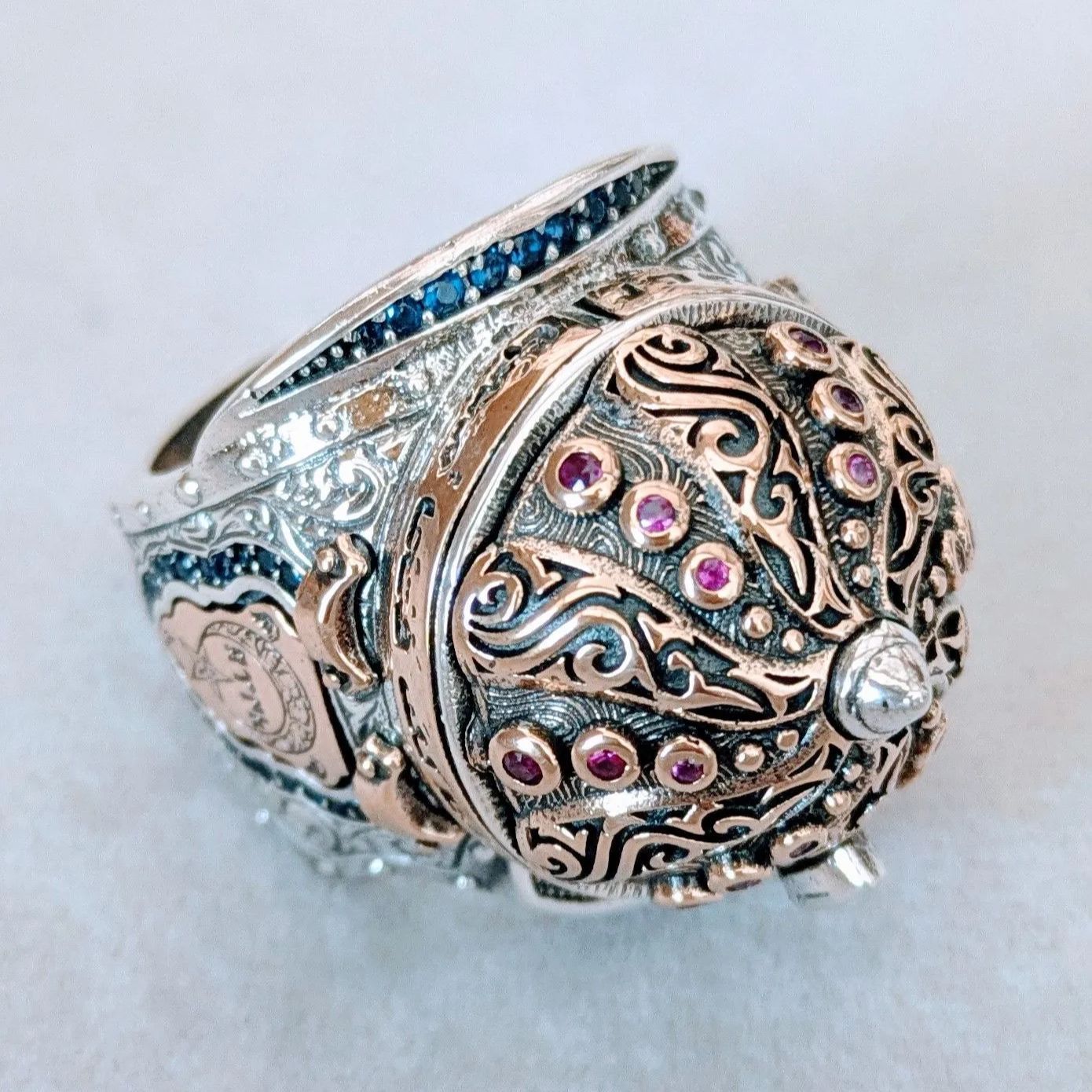 メンズ ハンドメイド リング 兜 925 silver