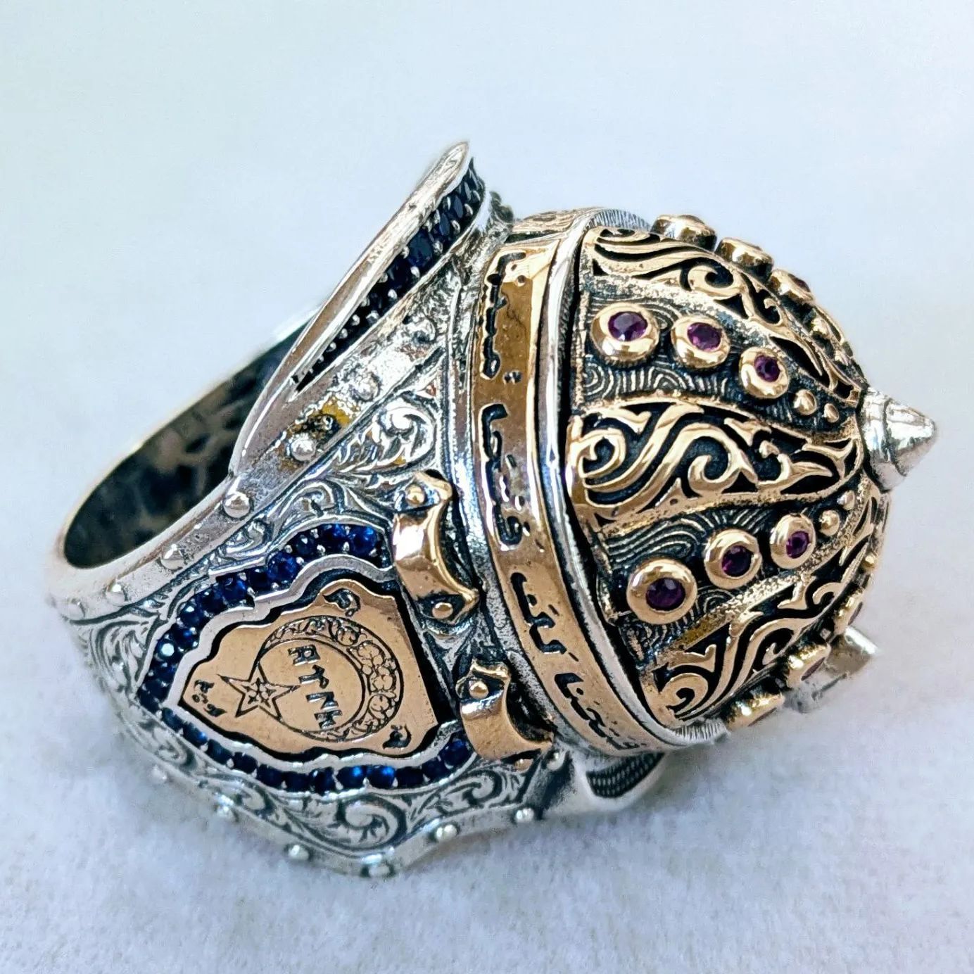  メンズ ハンドメイド リング 兜 925 silver リング 指輪 アクセサリー