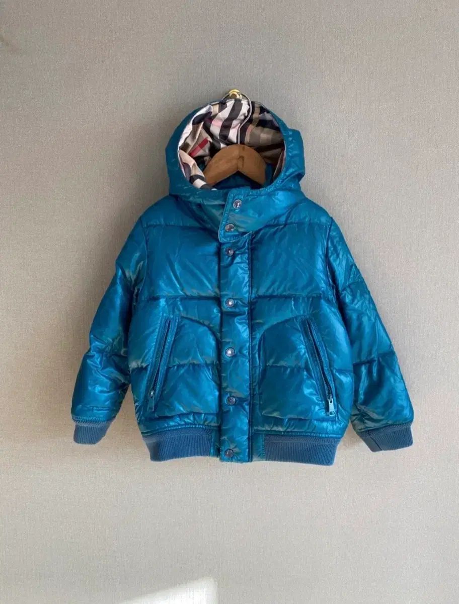 バーバリー 5 y キッズ ブルー グースダウン パファー 子供 110