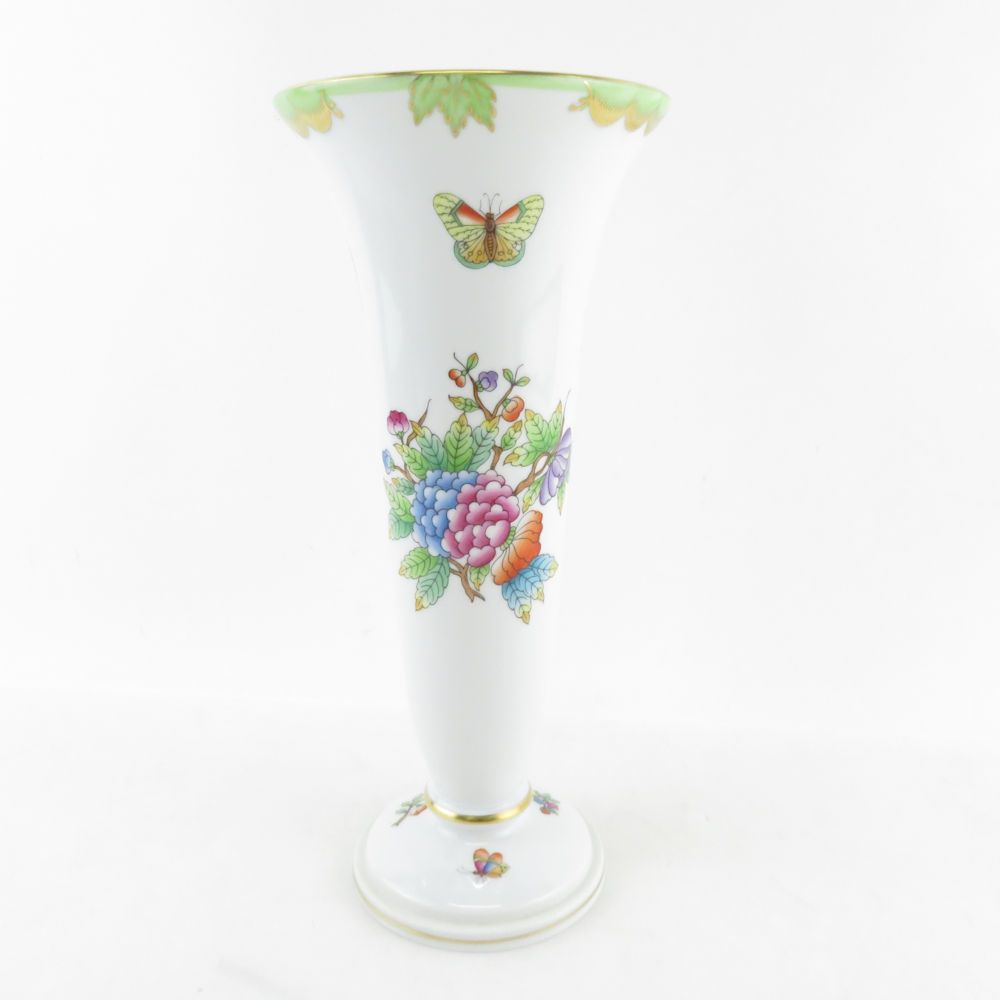 美品 Herend ヘレンド ヴィクトリアブーケ VBO 7077 花瓶 フラワー
